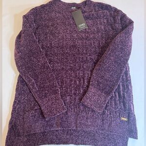 Jones New York 100% Polyester Plum Crewneck Sweater